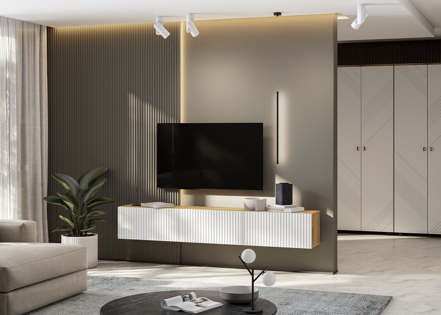 МС "Байкал" Тумба Дуб Золотой/Белый матовый МР